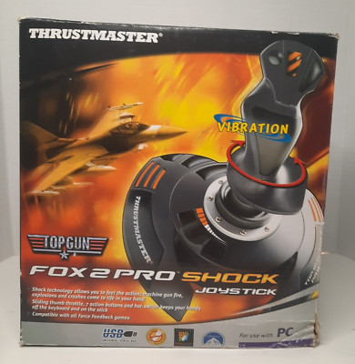 NOB THRUSTMASTER TOPGUN FOX 2 PRO SHOCK JOYSTICK W/ INSTALLATION DISK RARE