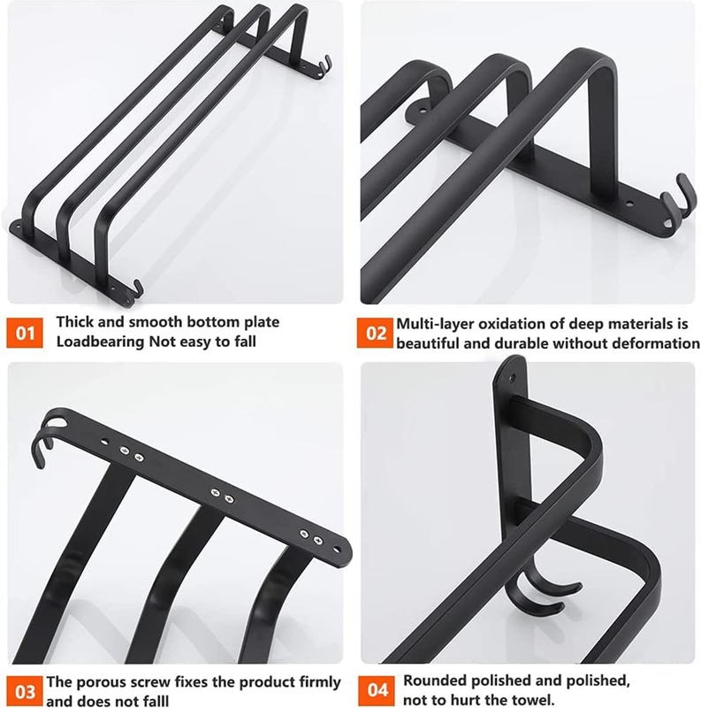 60CM Towel Bar Towel Rack Bathroom, Bathroom Accessories Set, 60cm Bathroom Towe