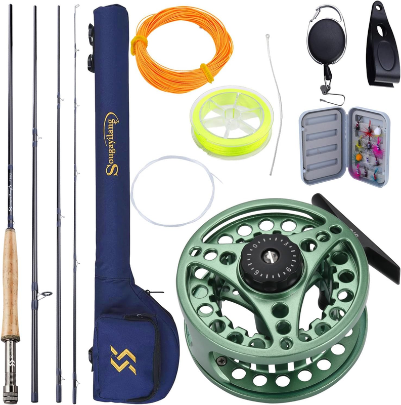 Fly Fishing Rod and Reel, 5/6 Weight 9Ft Fly Rod, 4-Piece Gr