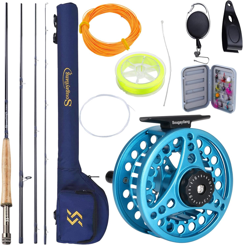 Fly Fishing Rod and Reel, 5/6 Weight 9Ft Fly Rod, 4-Piece Gr