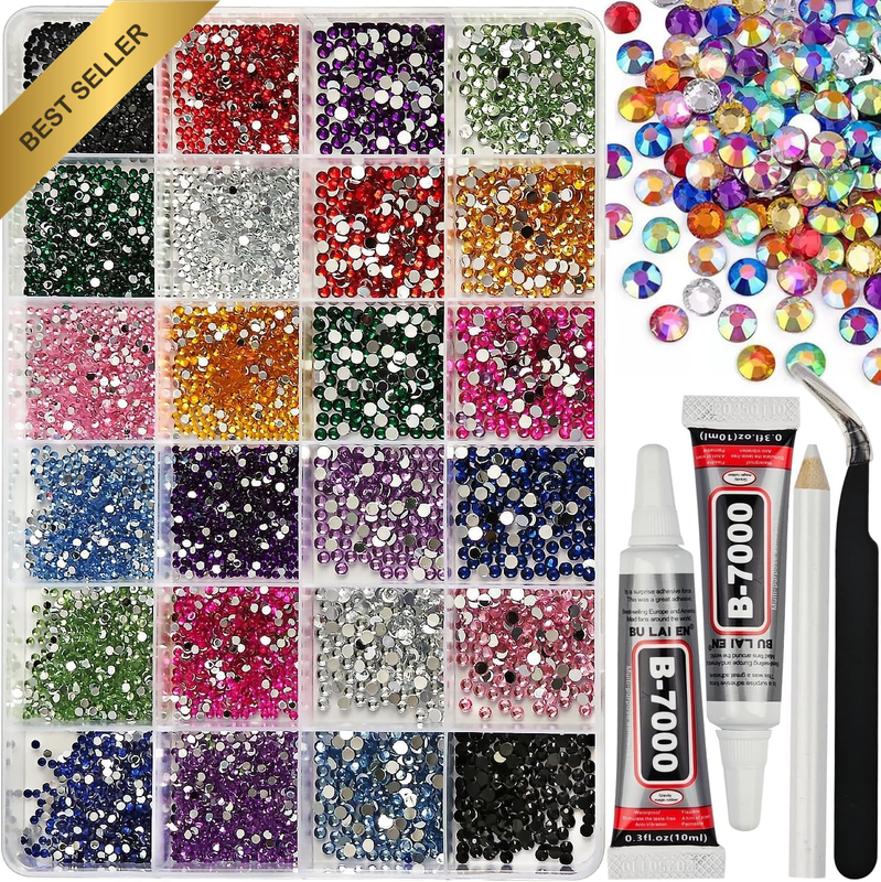 6000Pcs Resin Jelly Rhinestones for Crafting 2Mm 3Mm Mixed-Color Flatback Gems,