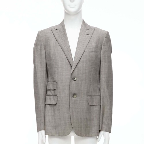 GUCCI 100% wool grey red checkered pocketed boxy long sleeve GUCCI 100% wool grey red checkered pocketed boxy long sleeve