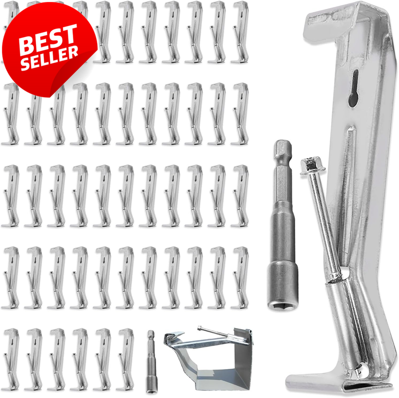 50 Pack 5 Inch K Style Gutter Hangers Heavy Duty Hidden Brackets - US