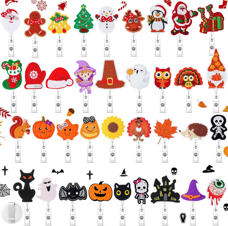 Retractable Bulk Holiday Nurses Badge Holder