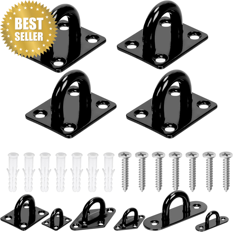 36Pcs M5 Stainless Steel Pad Eye Plate Hook Kit, Square Eye Plate U Hooks Heavy