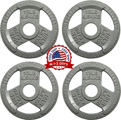 Placas De Pesas Estandar De Hierro Fundido De 10LBS , Grises, Juego de 4 NEW US