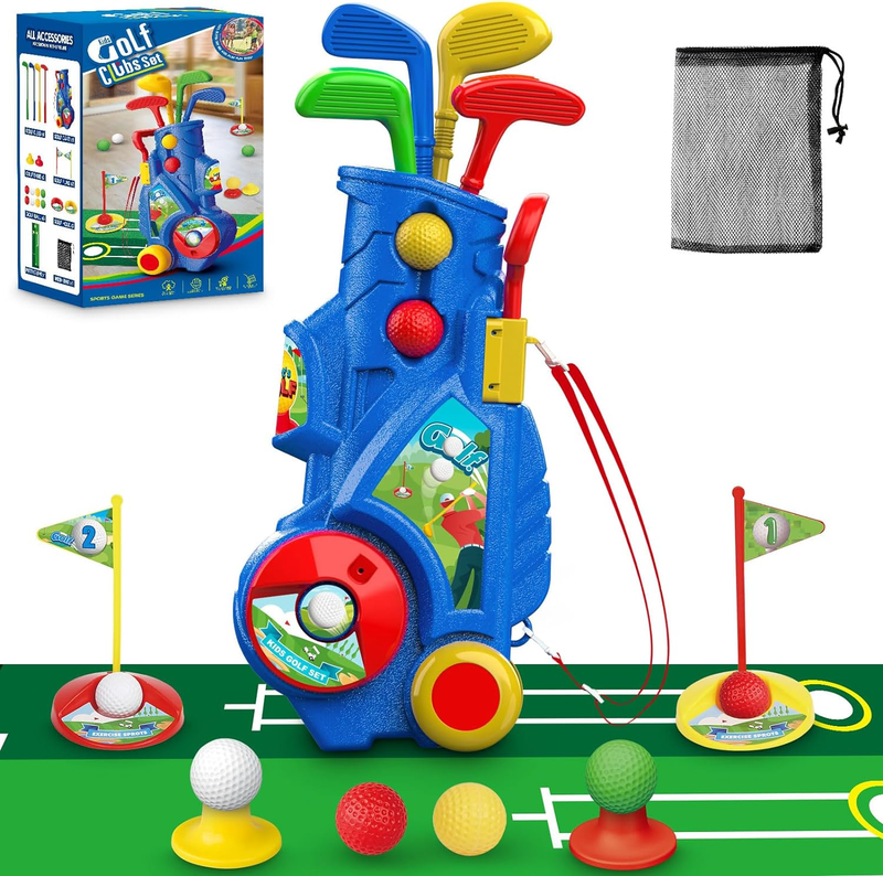 Set With Putting Mat 3+ Years Old With 4 Clubs, 8 Balls, 20 Pcs