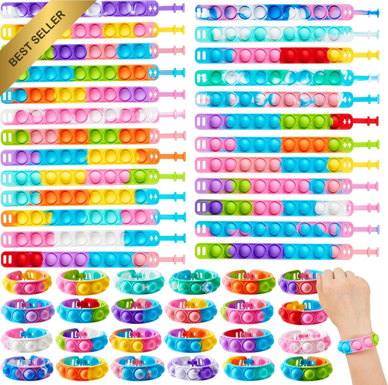 Pop Fidget Toys Pops Bulk 25 Pack Party Favors for Kids 4-8,8-12 Year, Fidget Br