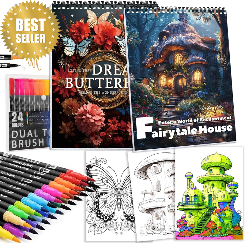 Adult Coloring Book for Women Relaxation, Spiral Bound Mindfulness Coloring Book