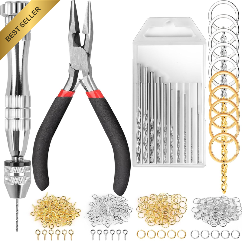 Hand Drill, 222 PCS Pin Vise Hand Drill with Drill Bits(0.8 Mm-3 Mm), Needle Nos