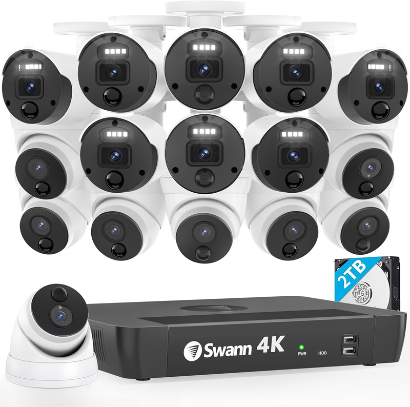 4K Master Security Camera System, 8 Bullet 8 Dome IP Cameras