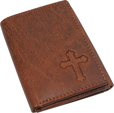 Marshal RFID Blocking Cross Genuine Leather Bifold Trifold Wallet for Men...