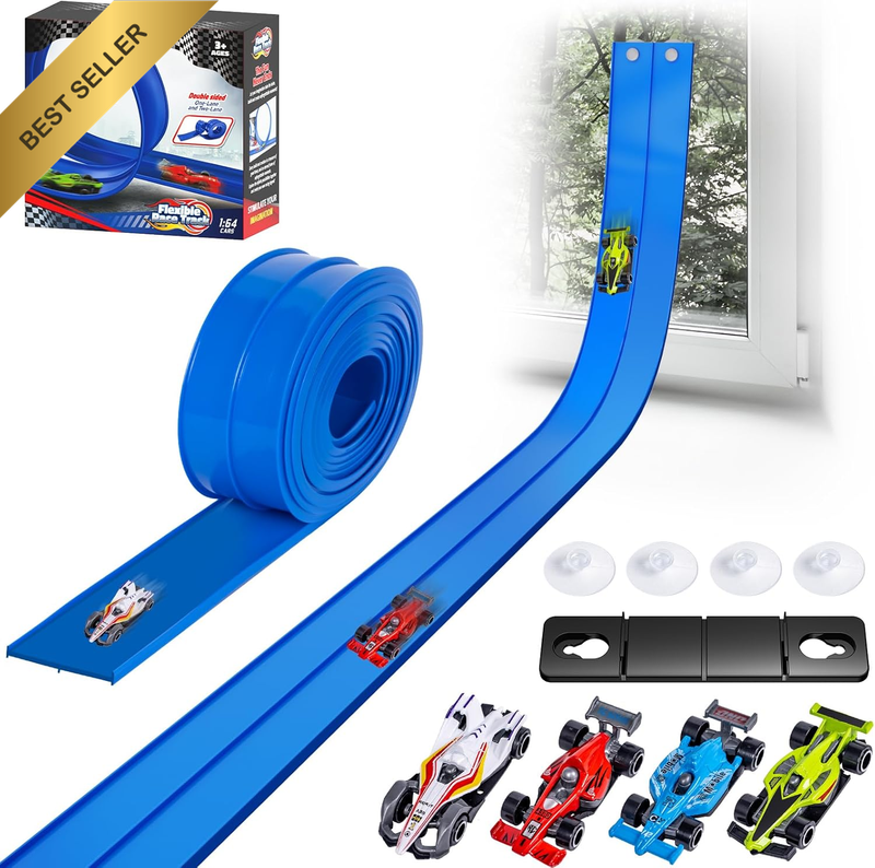 13Ft Flexible Race Track 4 Cars For Hot Wheels 1/64 Diecast Portable