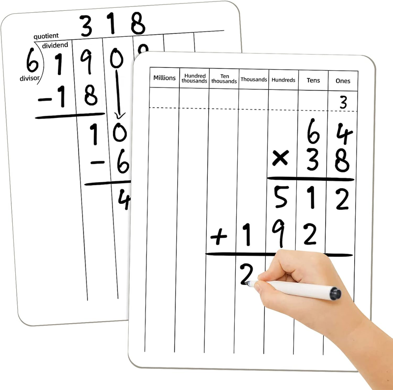 Math Manipulatives White Board for Students - Small White Board Dry Erase - Idea