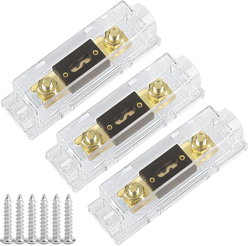 3 Pack 300 AMP ANL Fuse Holder Block 0/2/4/8 Gauge AWG Car Audio 300A 1/0 Zero G