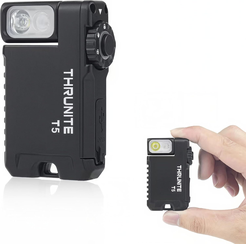 T5 Rechargeable EDC Flashlight – 1400 Lumen, 90° Rotating Head, Magnetic Base, USB-C, AA Compatible, IP66 Waterproof
