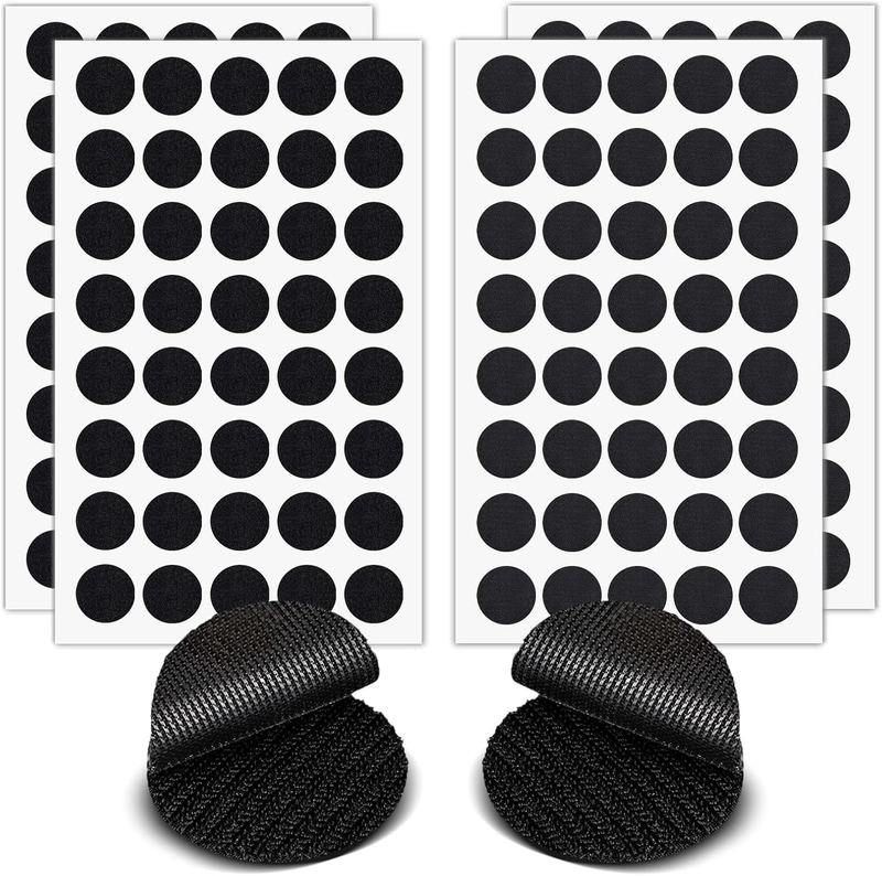 80 Sets Hook and Loop Dots 2.5X2.5Cm 1X1 Inch Black - Heavy Duty Touch Fastener