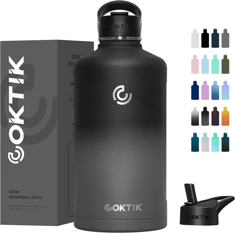 128 Oz/One Gallon Water Bottle Insulated, Double Walled Vacumm Metal Stainless S