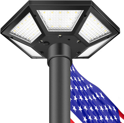 Flag Pole Light Solar Powered, Upgraded with Big Solar Panel Smart Chip