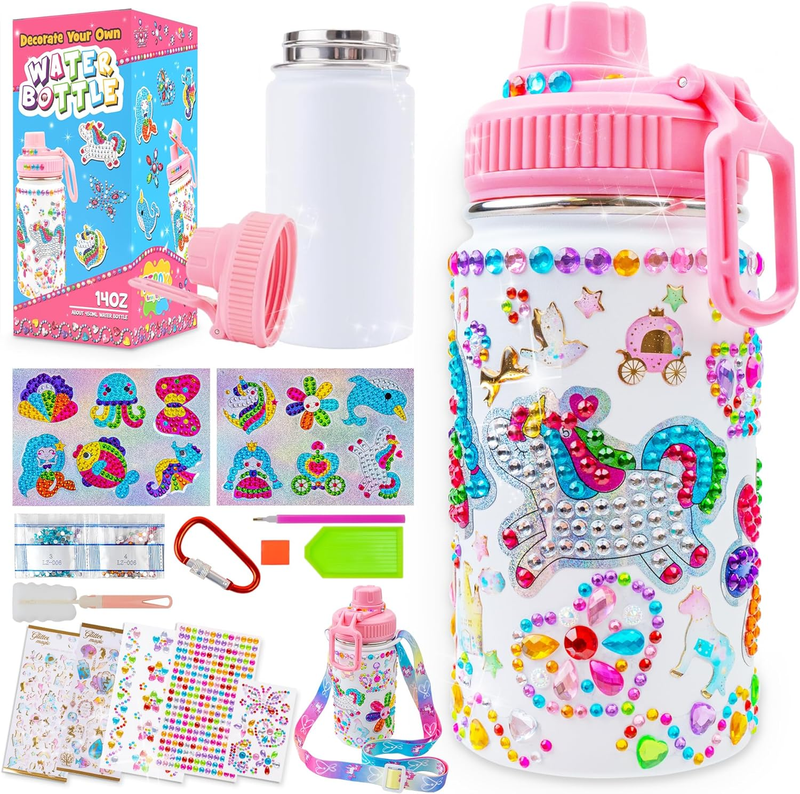 Decorate Your Own Water Bottle for Girls, Cute Arts and Crafts Gifts Toys for Gi