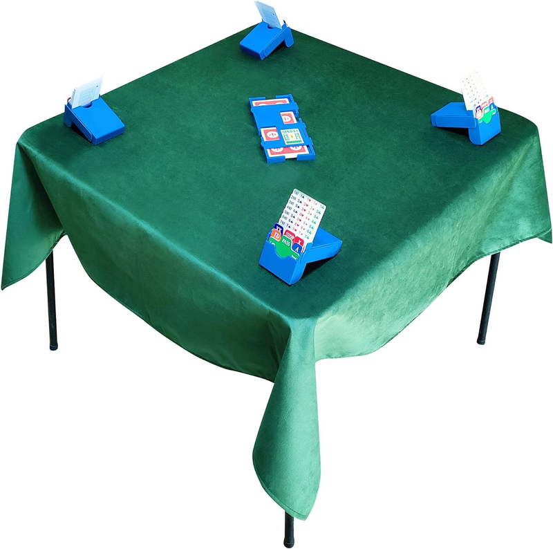 Anti-Slip Bridge Cards Table Cloth Cover 55" x 55" - Heavy Duty Velvet, Fits Tab