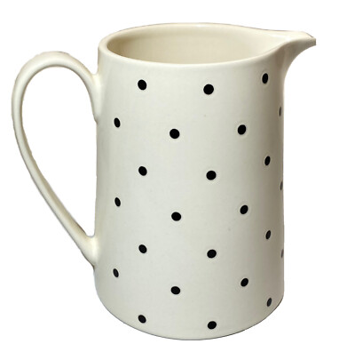 New Lenox Kate Spade New York Larabee Dot 8 Oz Creamer w/ Black Polka Dots, NWT