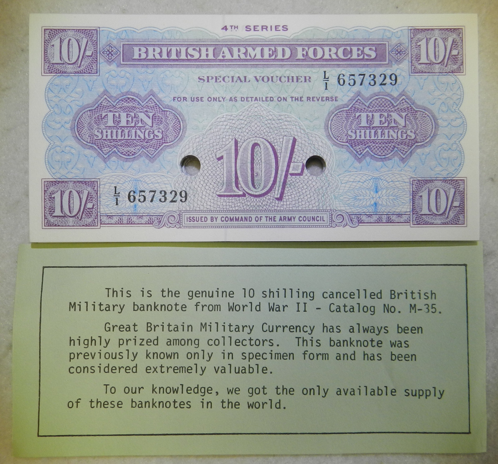 40 Sequential Serial Numbers British Armed Forces 10 Shilling Notes 4th Series