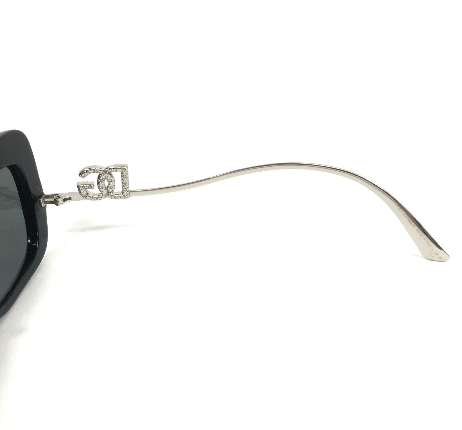 Pre-owned Dolce & Gabbana Sunglasses Dg4467-b 501/87 Black Silver Cat Eye Crystal Frames In Gray