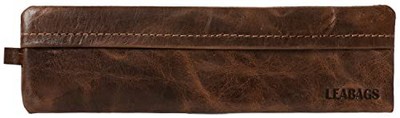  Leather Pencil Case - S (8x2 in) Crazy Vinkat Brown - Structured Leather
