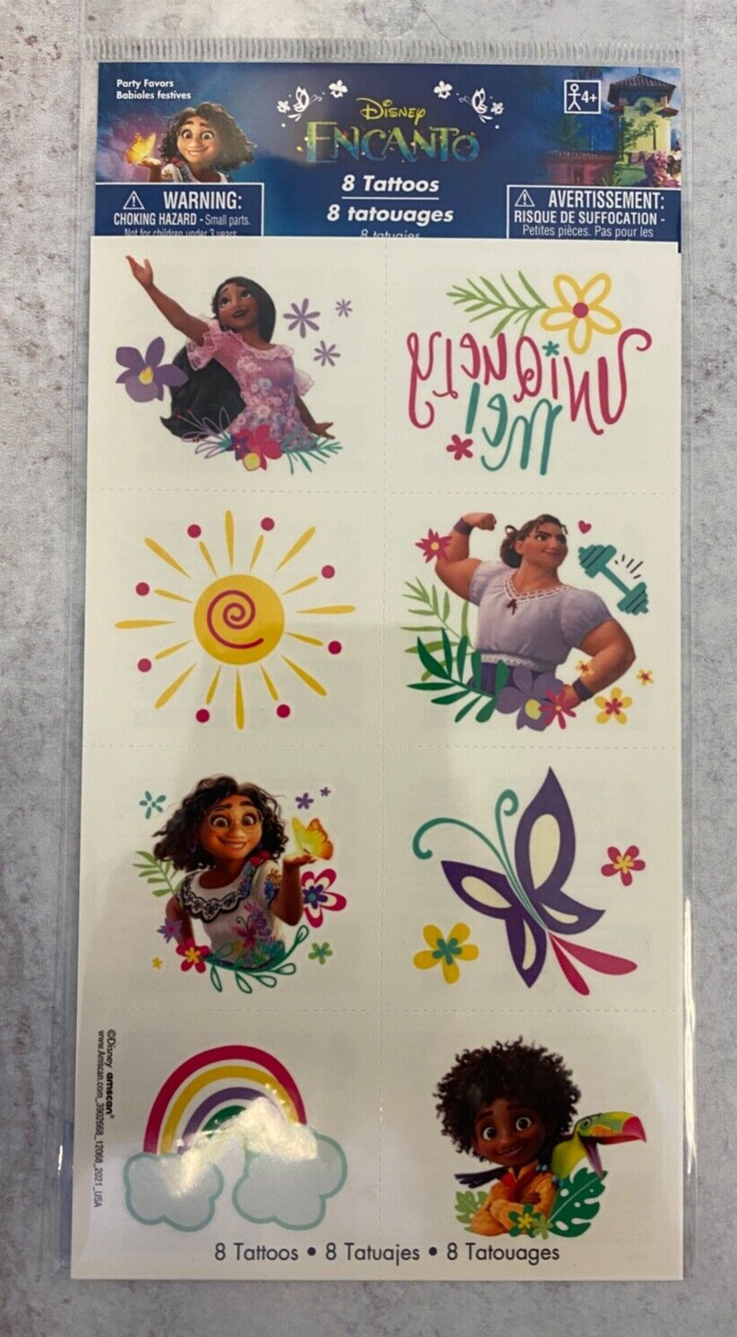 1 pack Disney Encanto Tattoos 8 CT 2" EACH Mirabel Louisa Isabella