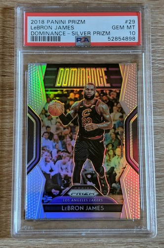 LEBRON JAMES 2018-19 PANINI PRIZM DOMINANCE SILVER PRIZM #29 PSA