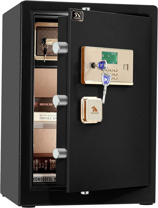 Safe Box Home Safe Large Security Box Double Safety Key Lock and Password Money