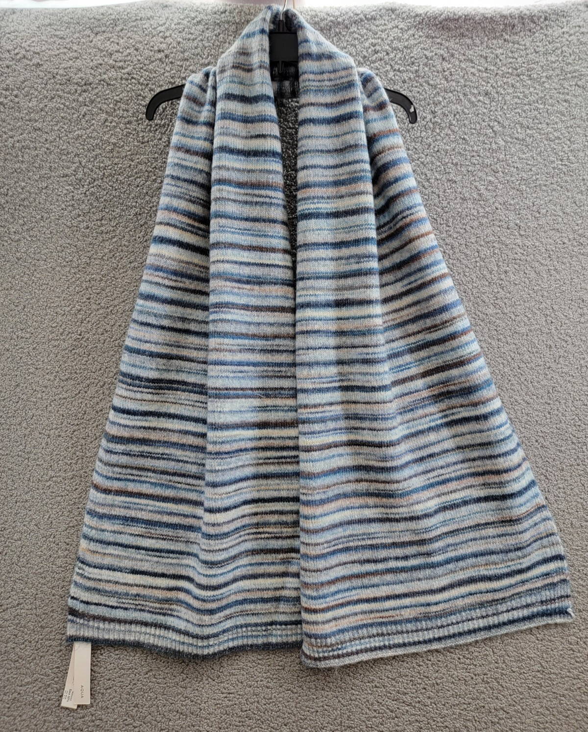 AQUA Wool Blend Space Dye Knit Scarf Women's One Size Blue~ - Picture 7 of 13