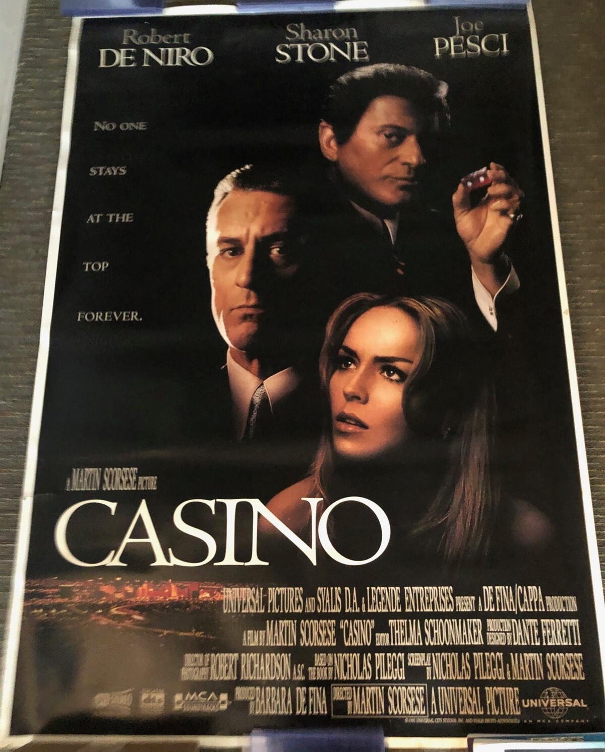 casino 1995 original 48x70 huge movie poster robert de niro sharon stone rare