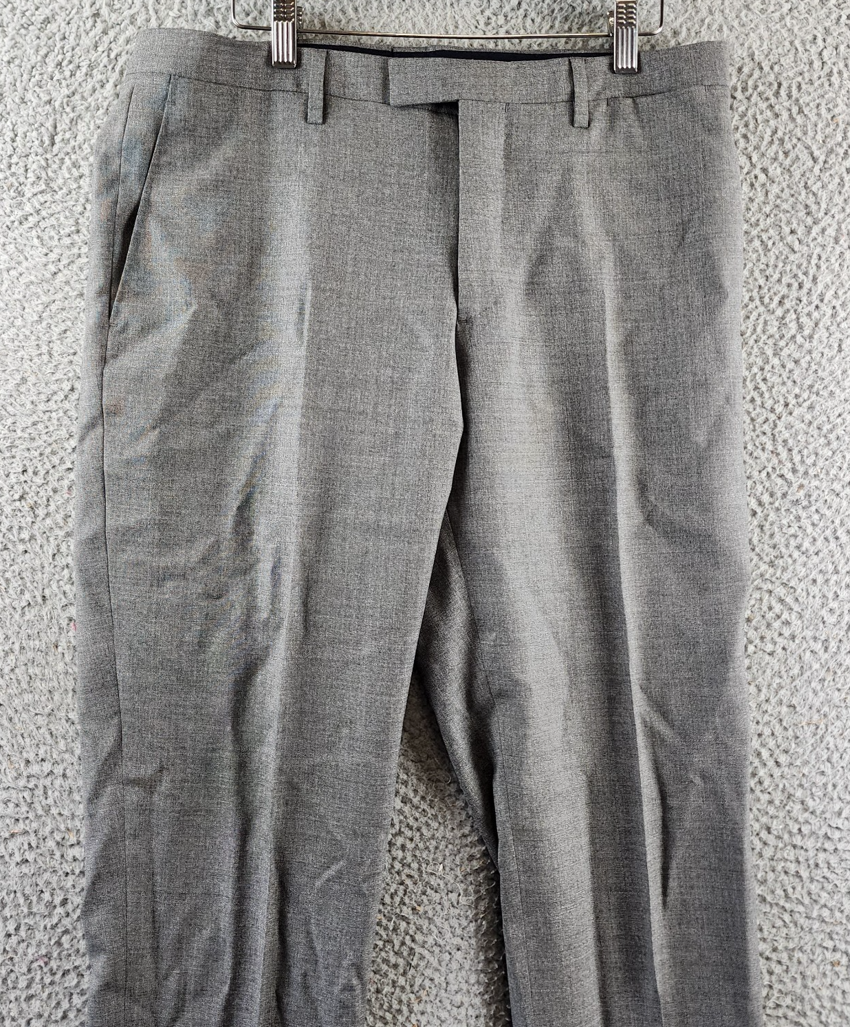 Boglioli Tapered Pants Men's Gray Side & Back Pockets Belt Loops Zipper Closure - Picture 2 of 16
