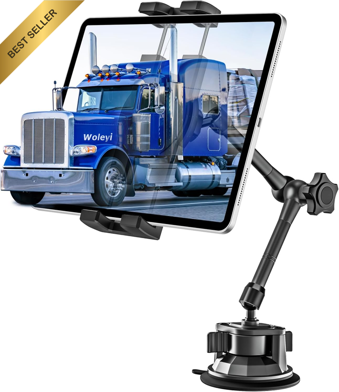 Metal Tablet Mount - Heavy Duty [Super Suction Cup] Dashboard Windshield for Car