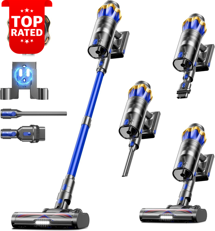 Cordless Vacuum 650W 55KPA Battery Life Anti-Tangle Touch Screen Stick Cleaner