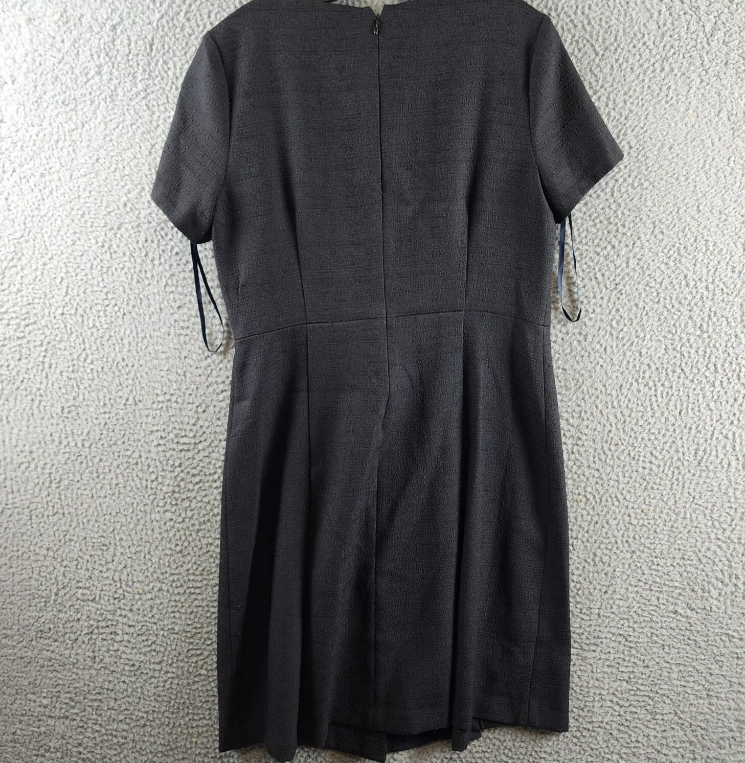 Tommy Hilfiger Round-Neck Fringe-Trim Dress Women's 12 Black Back Zip Closure - Picture 12 of 15