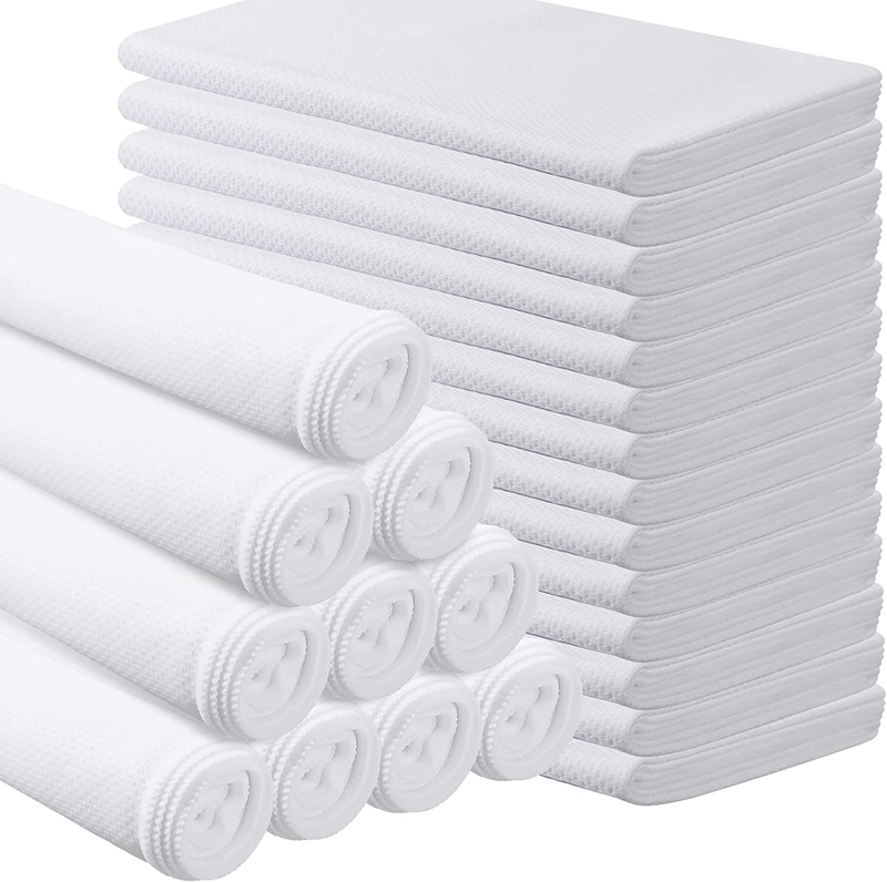 S 40 X 12 Inch White Cooling Towels Bulk Microfiber Pol