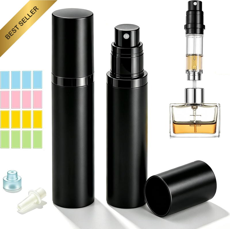 Refillable Travel Perfume Atomiser Spray Bottle, 5Ml, 2 Pack, for Women and Men