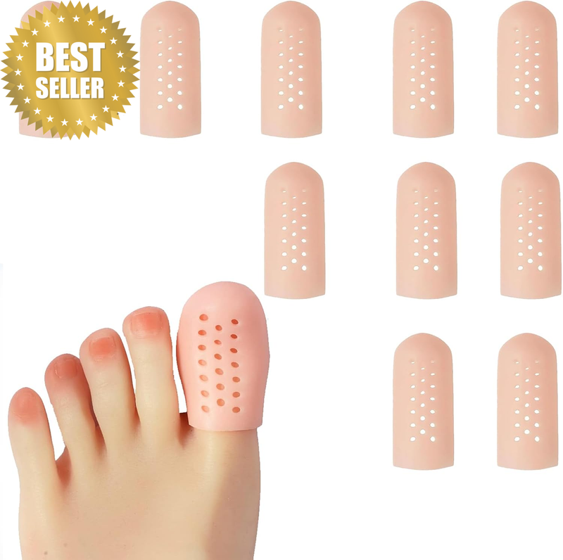 10-Pack Gel Big Toe Protectors for Men & Women (Skin Tone)