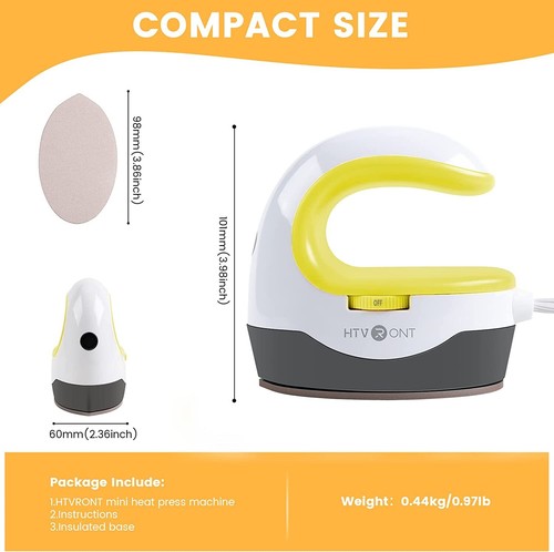 Mini Heat Press Machine Irons for Crafts, Portable Heat Press Easy for T-Shirts
