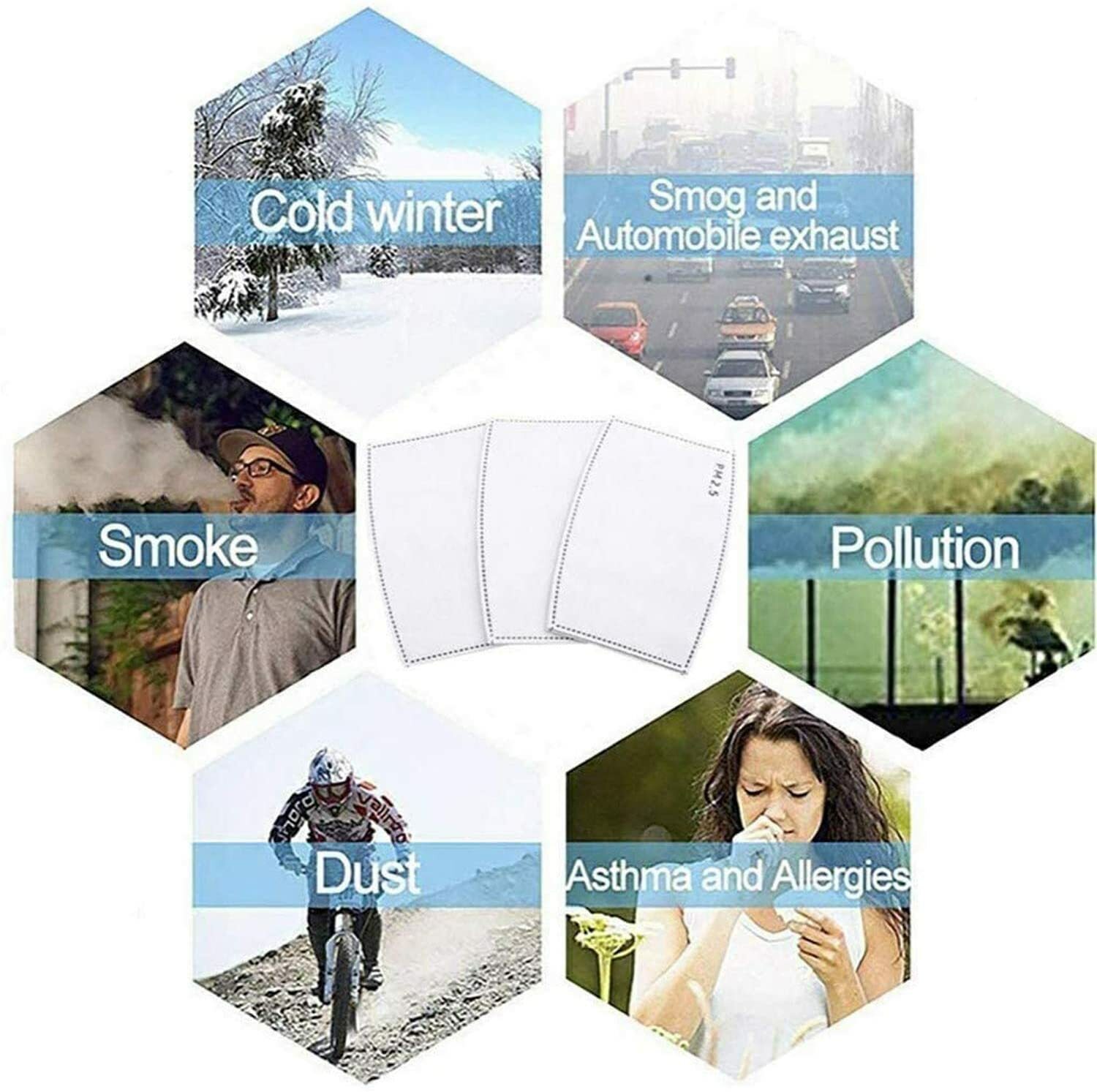 FREE 8PCS FILTERS + 4PCS COTTON RESPIRATOR FILTER FASHION FACE BLACK MASK PACK