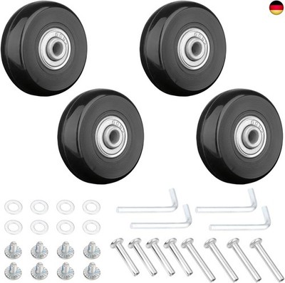 Jortmrd 4 Stück 45 x 18 mm Kofferrollen Ersatzrollen Koffer Rollen Ersatz 