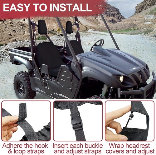 Black UTV Bucket Seat Covers For Yamaha Rhino 450 Rhino 660 Rhino 700 2004-2013