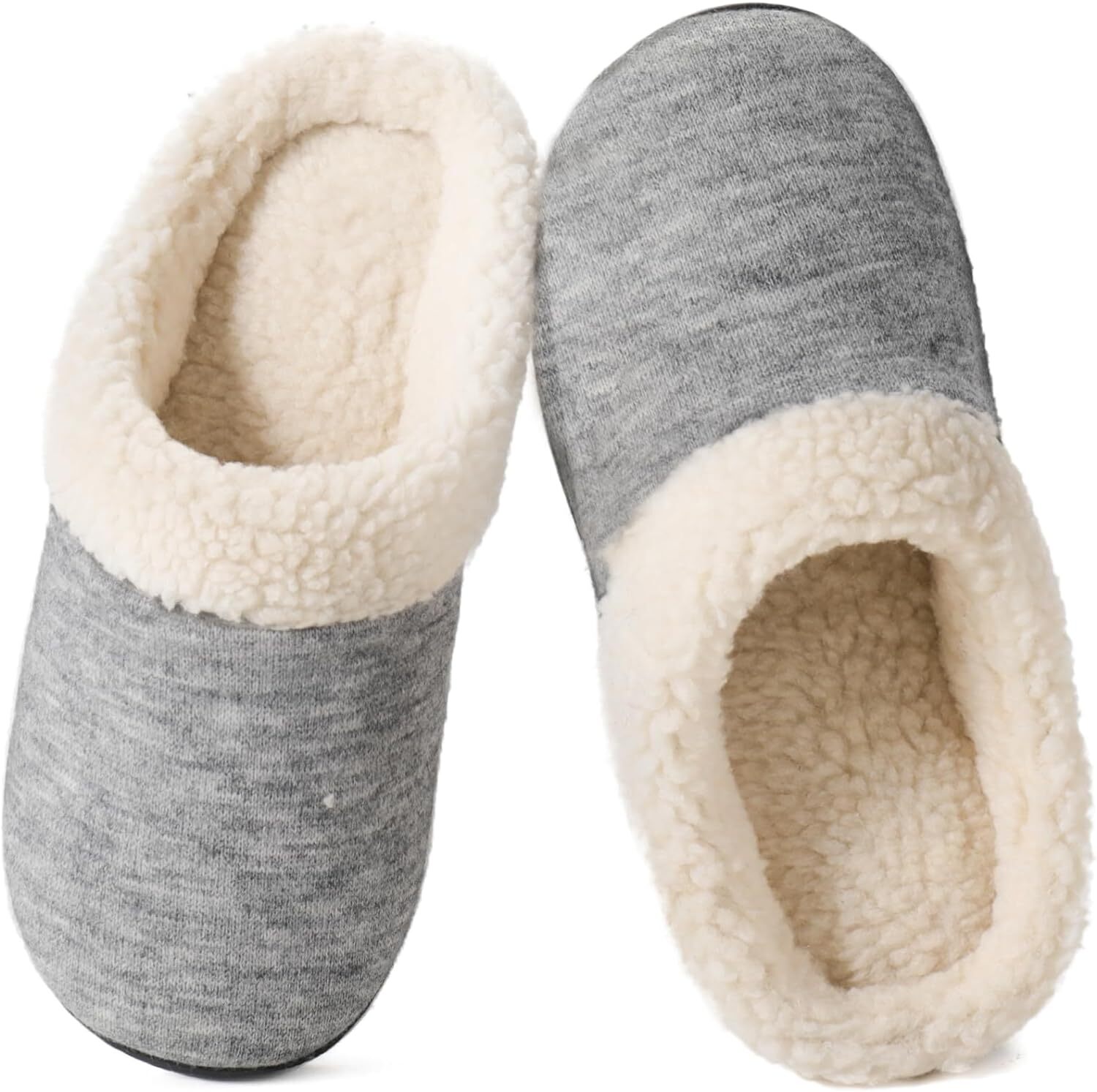 Women's Cozy Sherpa Fleece Slippers with Memory Foam House Shoes Slip on