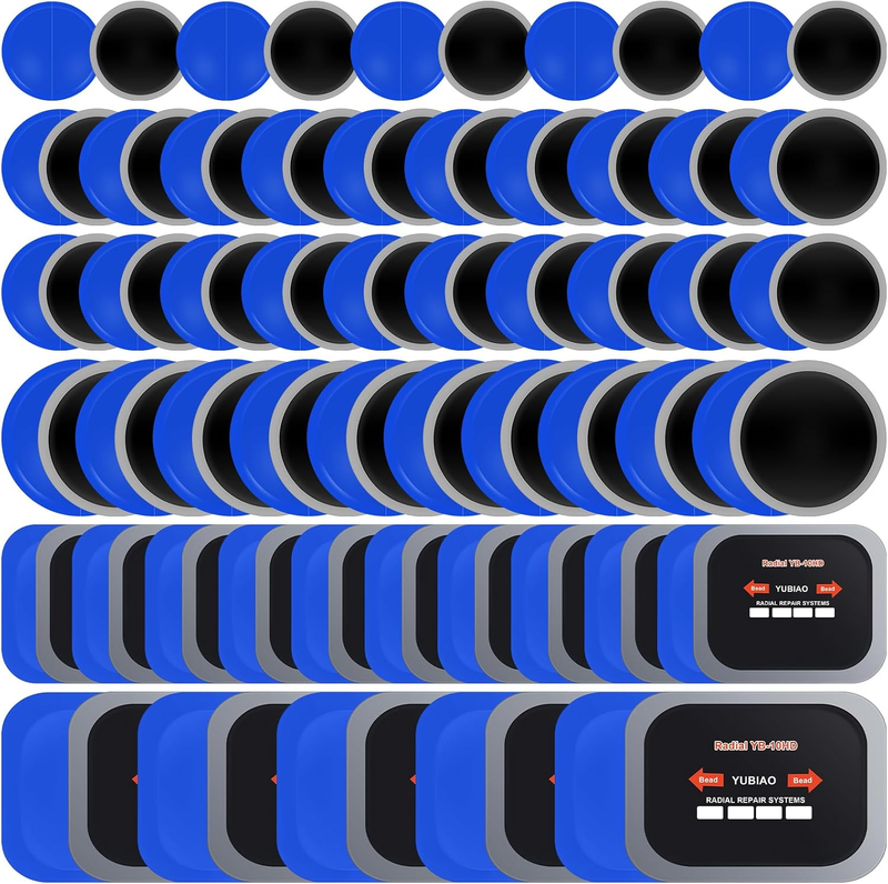100 Pcs Tire Patches 5 Sizes Rubber Radial Tire Repair Patch Plug Kit Heavy Duty