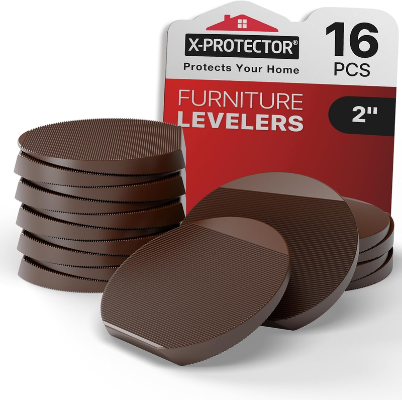 Leveling Feet 2" Brown Rubber for Furniture Wobble Noise Damage