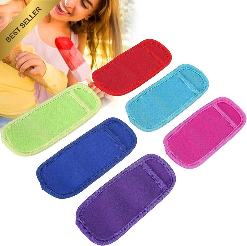 Reusable Neoprene Popsicle Sleeves for Kids, Ice Pop Holders Keep Hands Warm and