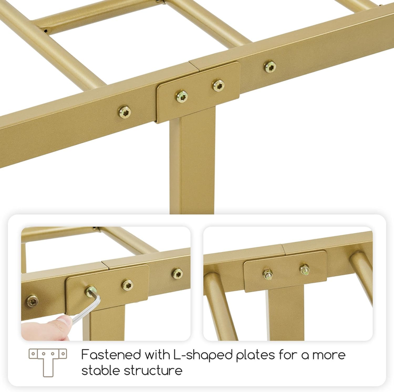 Twin XL Bed Frames Metal Platform Bed with Headboard and Footboard for Bedrooms